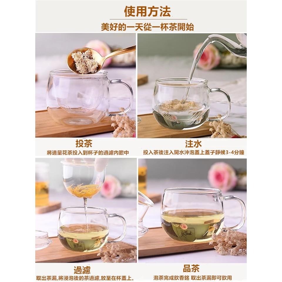 隔熱玻璃花茶杯三件組 🔥平價現貨🔥玻璃泡茶杯 花茶杯 玻璃杯 水杯 茶水分離杯 過濾泡茶杯 杯子 透明杯 過濾杯-細節圖6