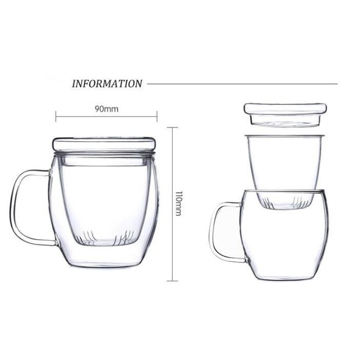 隔熱玻璃花茶杯三件組 🔥平價現貨🔥玻璃泡茶杯 花茶杯 玻璃杯 水杯 茶水分離杯 過濾泡茶杯 杯子 透明杯 過濾杯-細節圖7