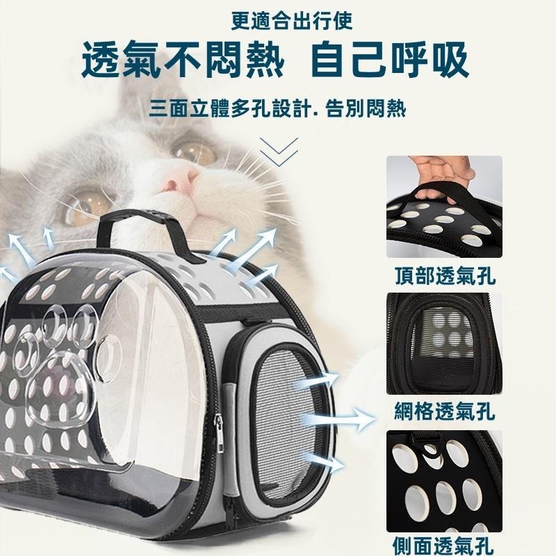 便攜透明寵物包🔥平價現貨🔥外出寵物箱 手提單肩斜跨寵物包 可折疊透氣貓狗包 貓咪包 狗狗包 寵物專用包-細節圖6