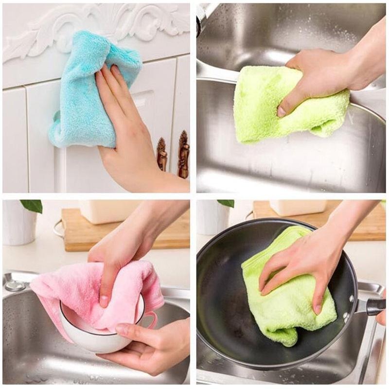 珊瑚絨擦手巾 🔥平價現貨🔥 抹布 洗碗布 洗碗巾 清潔布 加厚毛巾 擦手巾 掛式擦手巾 廚房洗碗布 擦手毛巾-細節圖9