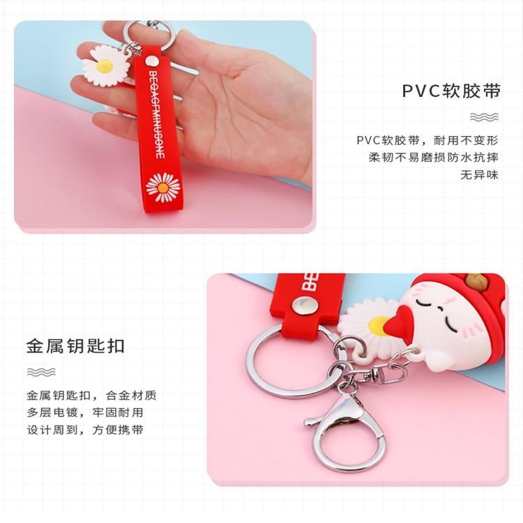 招財貓鑰匙扣 🔥平價現貨🔥鑰匙扣 吊飾 吉祥卡通招財貓鑰匙扣 幸運實用禮品禮物滴膠情侶汽車鑰匙掛件-細節圖5