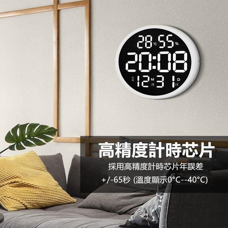 LED圓形掛鐘 🔥平價現貨🔥LED數位圓形掛鐘 12寸時鐘 電子鐘 居家掛鐘 辦公室時鐘 掛鐘 時鐘 鬧鐘 壁鐘-細節圖2