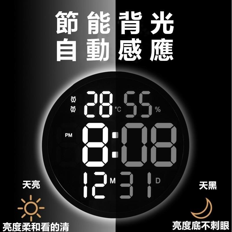 LED圓形掛鐘 🔥平價現貨🔥LED數位圓形掛鐘 12寸時鐘 電子鐘 居家掛鐘 辦公室時鐘 掛鐘 時鐘 鬧鐘 壁鐘-細節圖6