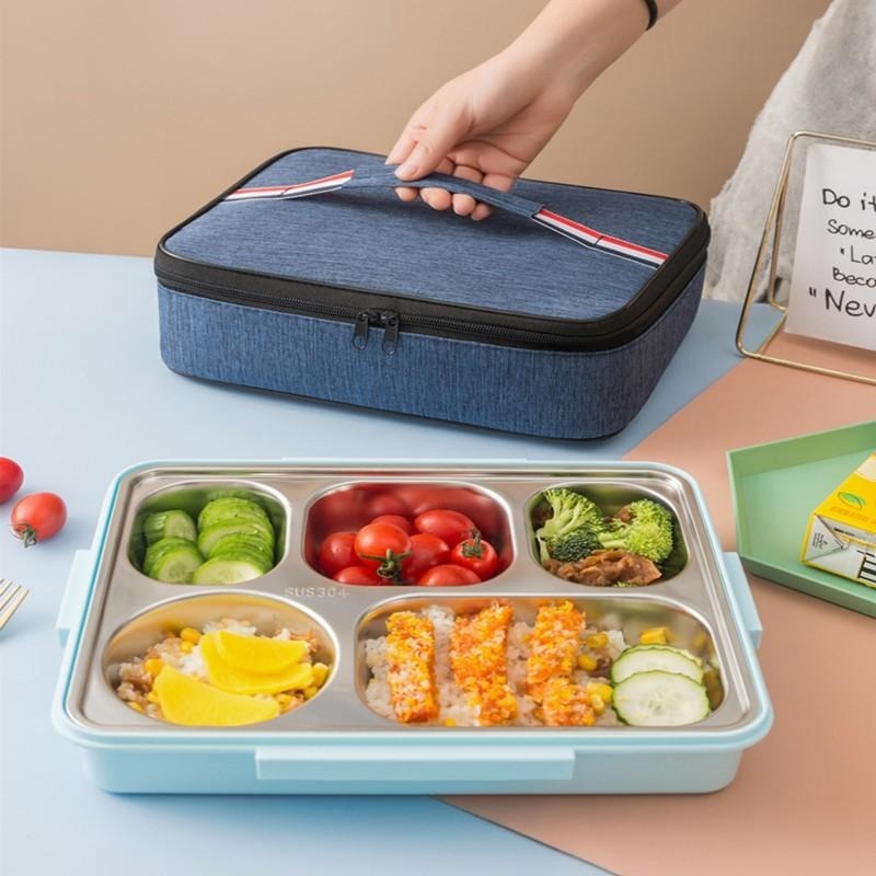 方型便當袋 🔥平價現貨🔥飯盒保温包 手提飯盒袋 方形扁款午餐包 便當袋 包溫袋 保鮮袋 保冷袋 餐包 學生午餐包-細節圖4