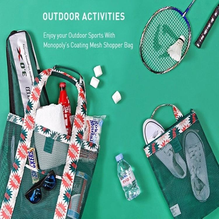 大容量沙灘包 🔥平價現貨🔥旅行收納袋 購物袋 收納包 手提包 單肩包 沙灘網袋 玩具收納袋 摺疊收納袋 旅行網袋-細節圖2