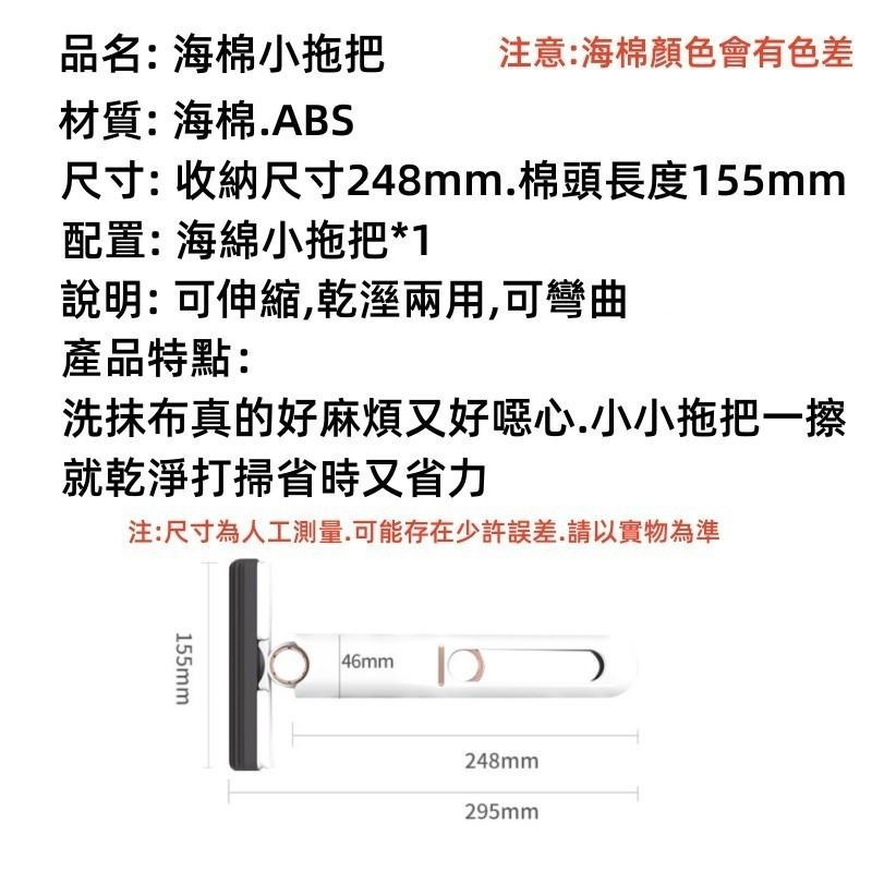 迷你小拖把🔥平價現貨🔥乾濕兩用 免手洗拖把 便攜拖把 迷你海綿拖 迷你清潔拖把 擦玻璃神器 免手洗拖把 懶人拖把-細節圖9