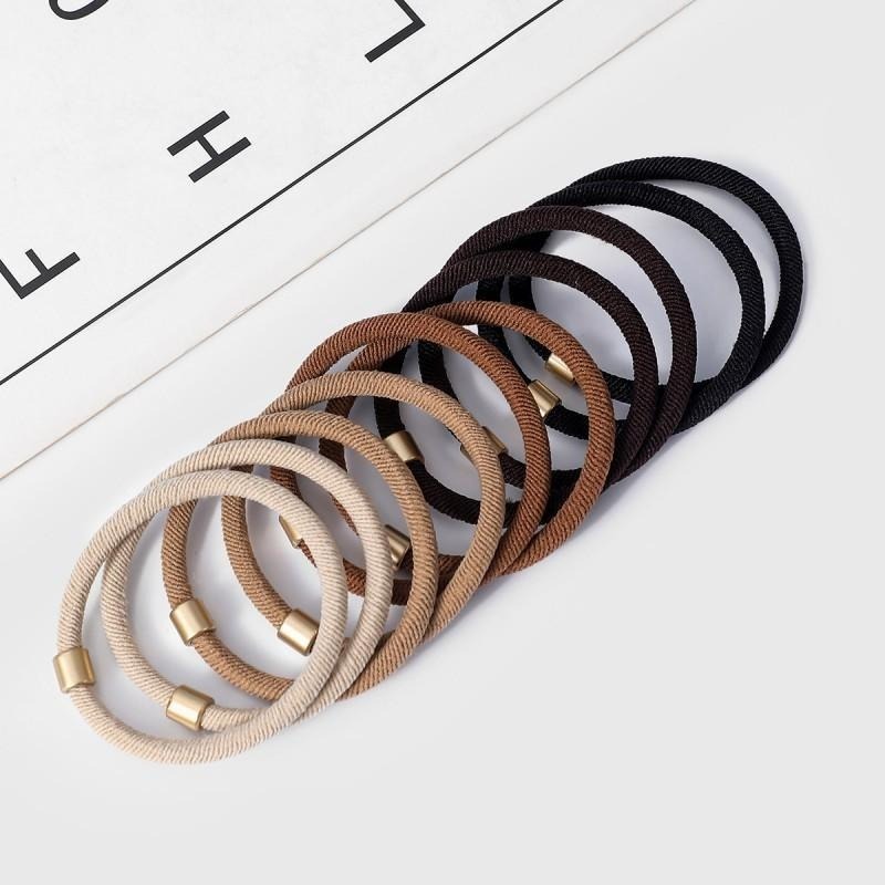 復古髮圈🔥平價現貨🔥韓系大地色系 髮束 髮帶 綁馬尾 綁頭髮髮圈 百搭髮飾 橡皮筋髮圈 手環-細節圖7