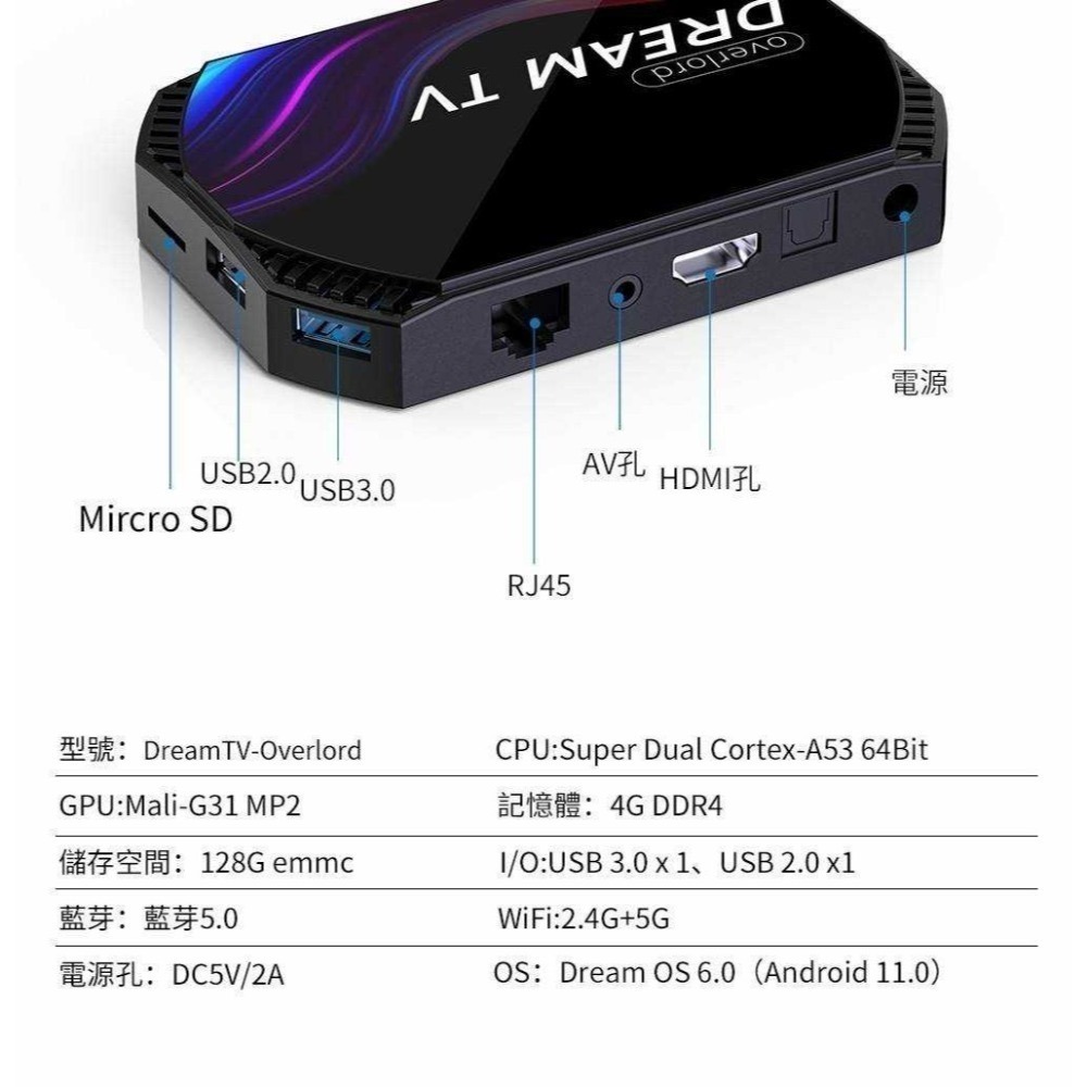 【艾爾巴數位】享7天試用 Dream TV 夢想盒子 5代霸主4G+128G 六代 榮耀4G+32G #保固12個月-細節圖5