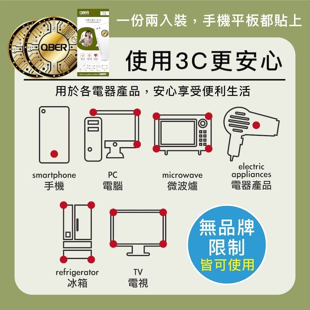 【防電磁波】QBER光量子-防電磁波晶片 抗3C 平板電腦 手機 筆電 微波爐 穩固自律神經-細節圖7