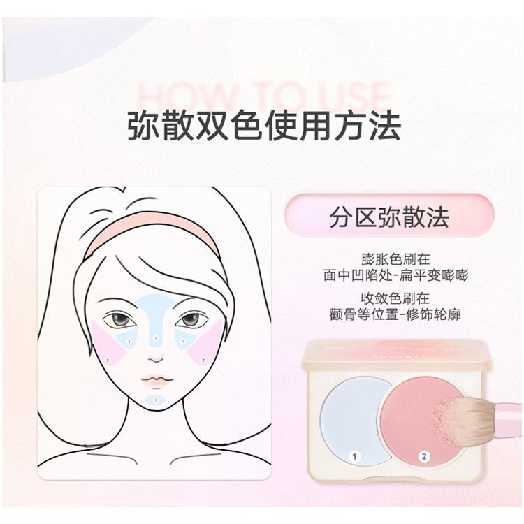 現貨 腮紅 雙色腮紅 啞光腮紅 Sweet Mint雙色腮紅啞光自然修容胭脂腮紅裸妝 高光修容眼影腮藍腮紫 胭脂 腮紅盤-細節圖5