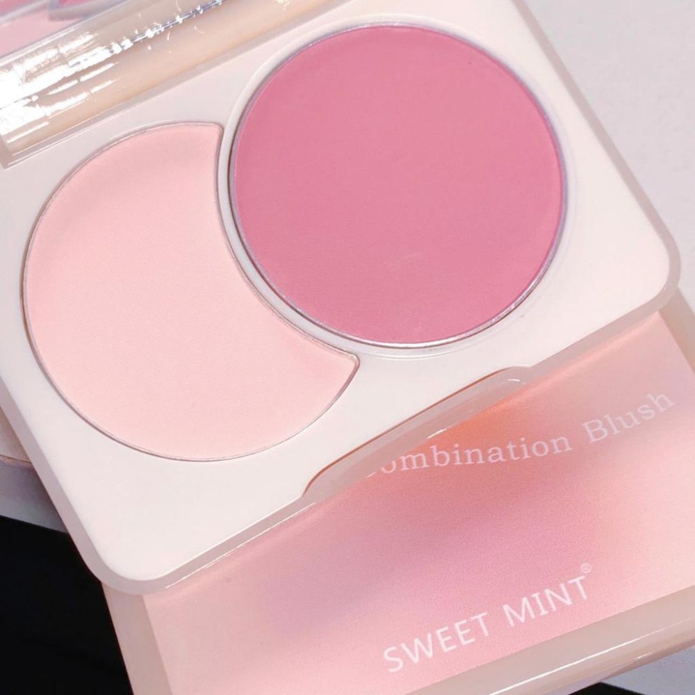 現貨 腮紅 雙色腮紅 啞光腮紅 Sweet Mint雙色腮紅啞光自然修容胭脂腮紅裸妝 高光修容眼影腮藍腮紫 胭脂 腮紅盤-細節圖9
