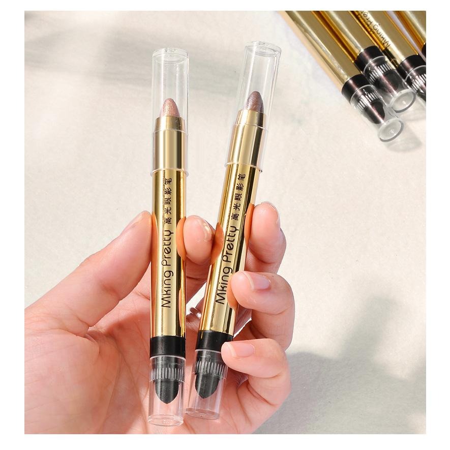 現貨 眼影 高光眼影筆 雙頭眼影筆 高光棒 眼影棒 眼影 珠光細閃 修容提亮 雙頭眼影棒 懶人眼影 修容筆 不暈染眼影-細節圖8