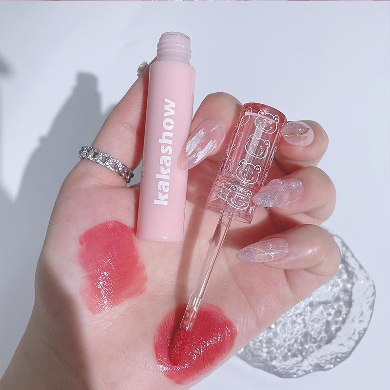 現貨 唇釉 唇彩 水光唇釉 嘟嘟唇唇蜜 熊泡泡鏡面水光唇釉 不易沾杯掉色口紅打底 保濕滋潤 顯白 玻璃唇釉 學生平價口紅-細節圖6