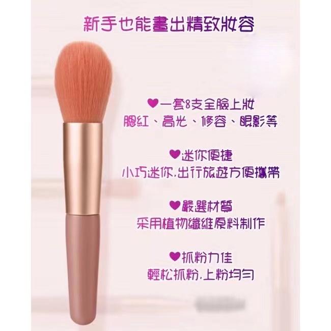 化妝刷組合套組 刷具組 刷具 化妝刷 8入化妝刷 迷你化妝刷 小紅書 抖音新手化妝刷 粉底刷 腮紅刷 眼影 唇刷 眉刷-細節圖3