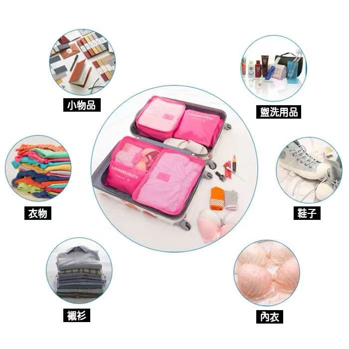 加大加厚旅行收納包 旅行收納袋 旅行收納袋6件組 旅行袋 盥洗收納包 衣物分類袋 收納袋 衣物收納袋 分裝袋-細節圖9