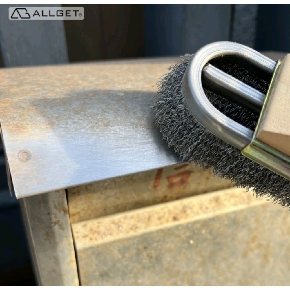 【ALLGET】原木U型鋼絲刷 強力清潔除鏽 厚重鏽斑 立體結構 烤網清潔 管線 欄杆 厚重汙垢-細節圖4