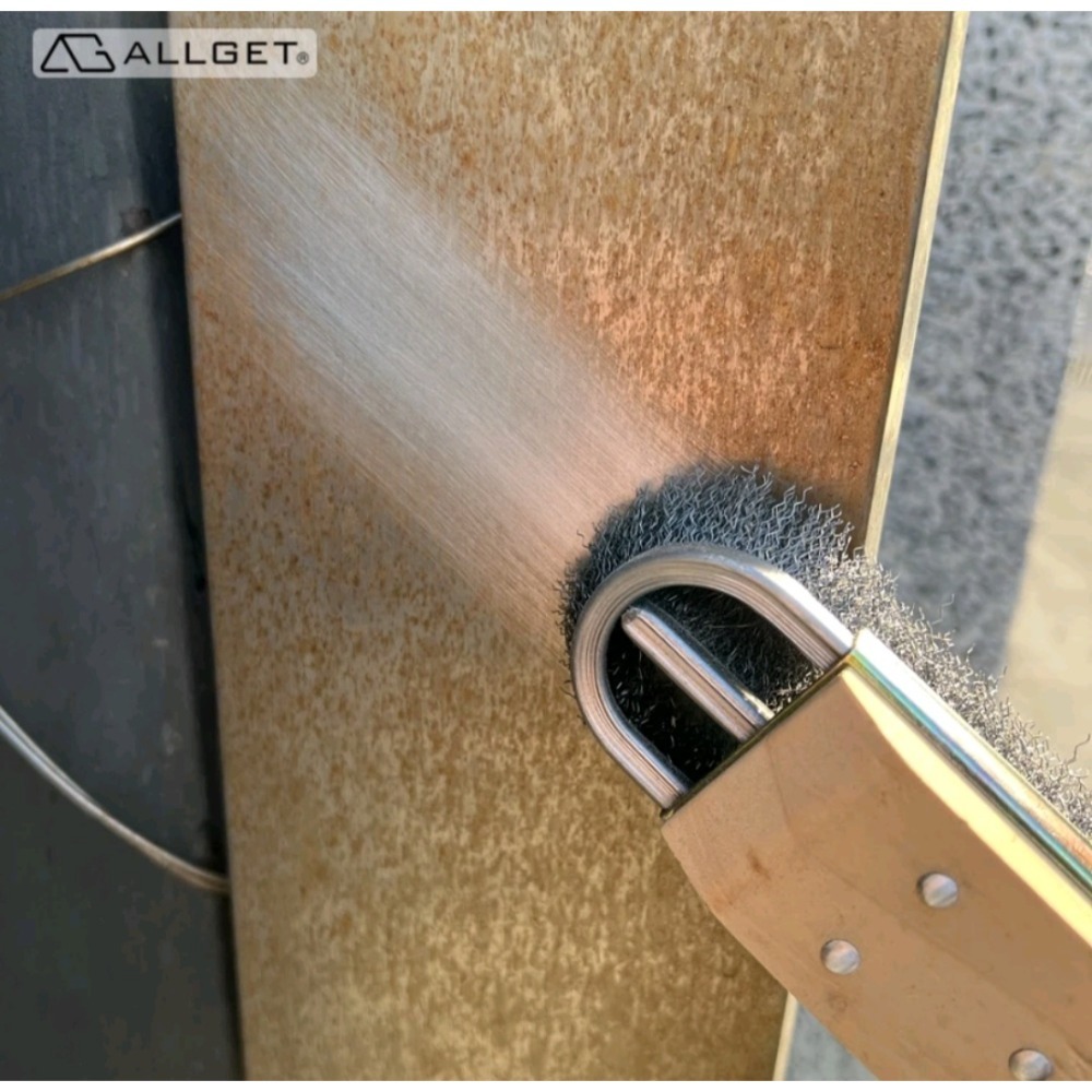 【ALLGET】原木U型鋼絲刷 強力清潔除鏽 厚重鏽斑 立體結構 烤網清潔 管線 欄杆 厚重汙垢-細節圖5