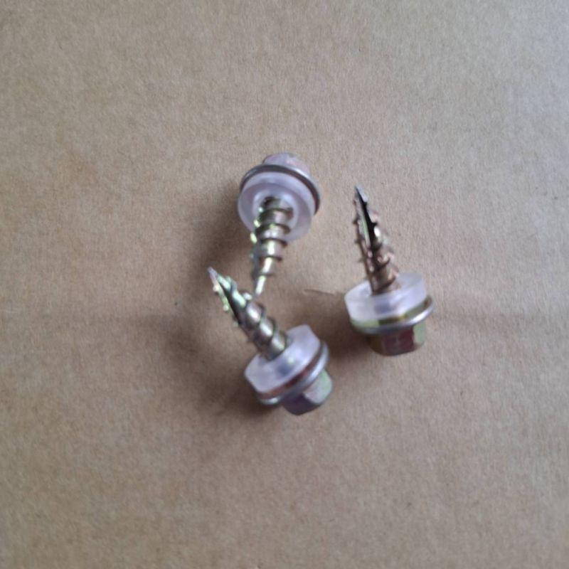 六角頭 使用8mm套筒 五彩木工釘 鍍鋅 六角頭尖尾釘 鐵板牙 木螺絲釘 鐵工 木工 五彩（1支價）-細節圖2