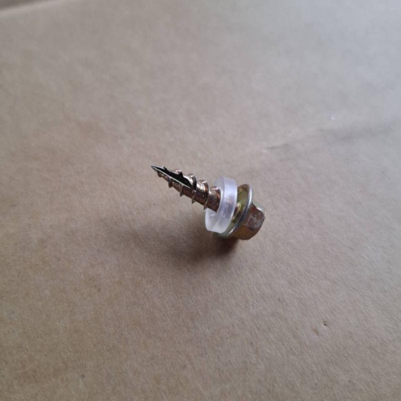 六角頭 使用8mm套筒 五彩木工釘 鍍鋅 六角頭尖尾釘 鐵板牙 木螺絲釘 鐵工 木工 五彩（1支價）-細節圖3