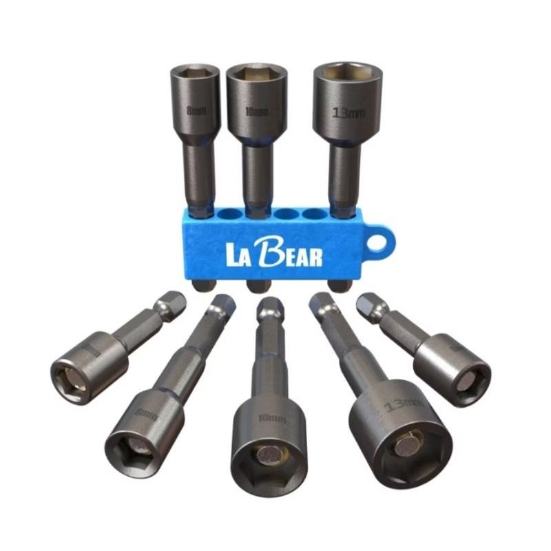 【Labear】1/4＂ 65L 磁性套筒 耐衝擊磁性套筒 專利強磁塑鋼套 套筒起子 6.35 套筒 六角軸 台灣製-細節圖3