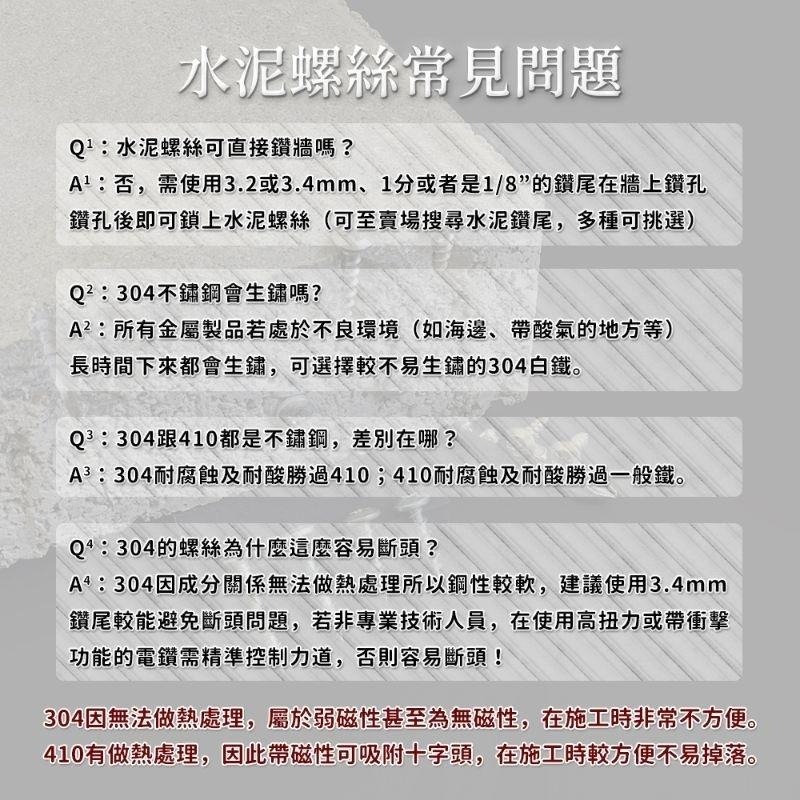 螺絲【台灣製造】高張力螺絲 高扭力螺絲 螺絲 m6螺絲 m3螺絲 白鐵水泥螺絲 水泥鑽尾 壁虎 膨脹螺絲-細節圖6
