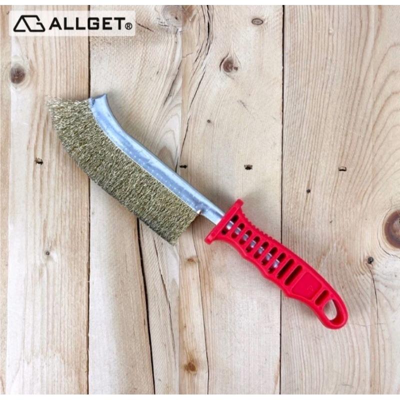 【ALLGET】大刀型鍍銅鋼絲刷 鍍銅鋼刷 清潔手刷 除銹刷 除漆 除重污垢 清潔刷 木器毛刺刨除 園藝清潔-細節圖6