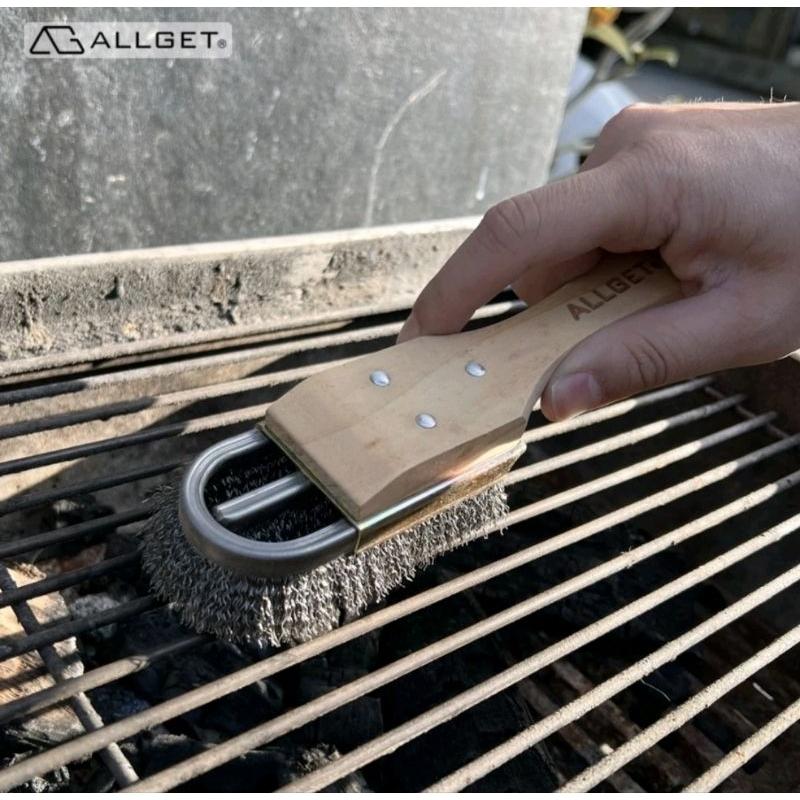【ALLGET】原木U型鋼絲刷 強力清潔除鏽 厚重鏽斑 立體結構 烤網清潔 管線 欄杆 厚重汙垢-細節圖3