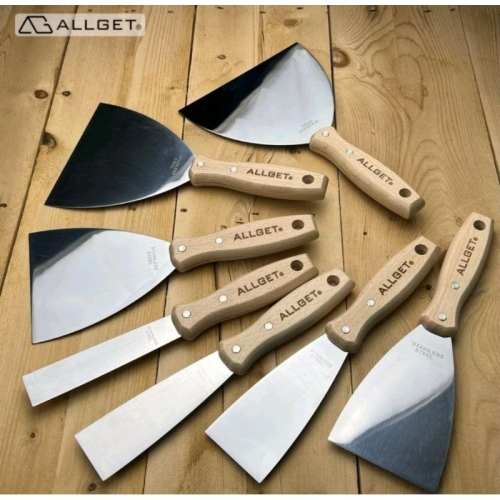 【ALLGET】超彈性不鏽鋼刮刀 油漆刮刀 油灰軟刀 漆刀 刮漆 批土 鏟壁癌 除殘膠 不鏽鋼刮刀 木柄刮刀 尺寸齊全 - car520168 ...