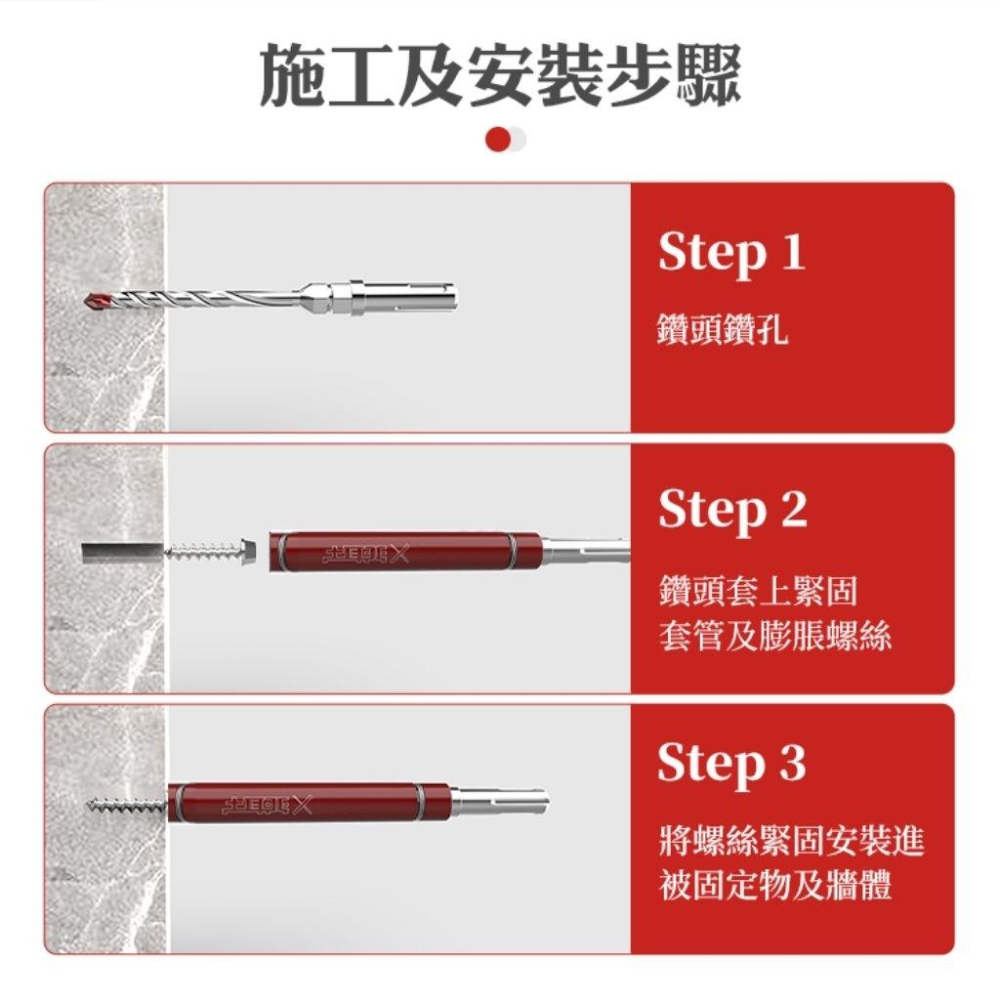 【蝦皮隔日到貨】土耳門x宅水電 抗．藍波釘鑽兼鎖 雙規格套裝 5.8mm 四溝鎢鋼鑽兼鎖 不掉釘 抗扭力設計 水泥釘-細節圖5