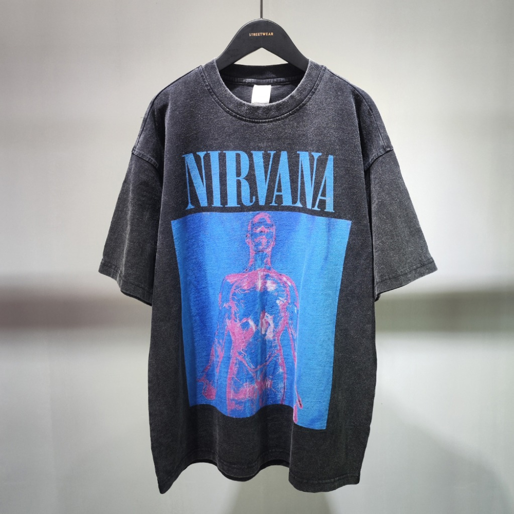 [HORMES] 5228 新款復古做舊涅槃樂隊印花T卹-細節圖7