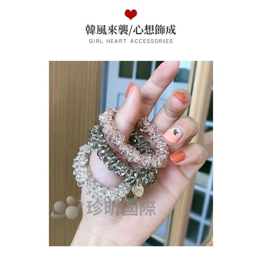【鑽太100】韓國仙女珍珠髮繩(顏色隨機) 直徑約為6.5cm 髮圈 髮繩 髮飾-細節圖3