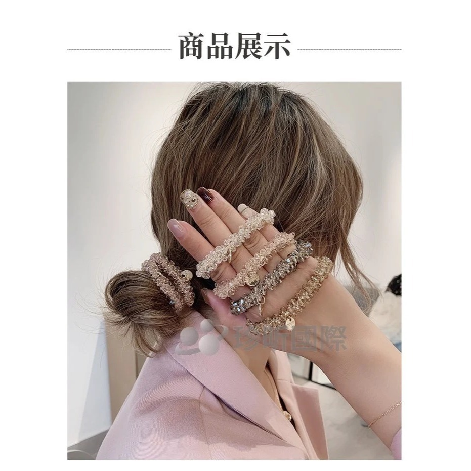 【鑽太100】韓國仙女珍珠髮繩(顏色隨機) 直徑約為6.5cm 髮圈 髮繩 髮飾-細節圖5