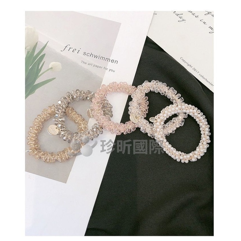 【鑽太100】韓國仙女珍珠髮繩(顏色隨機) 直徑約為6.5cm 髮圈 髮繩 髮飾-細節圖7