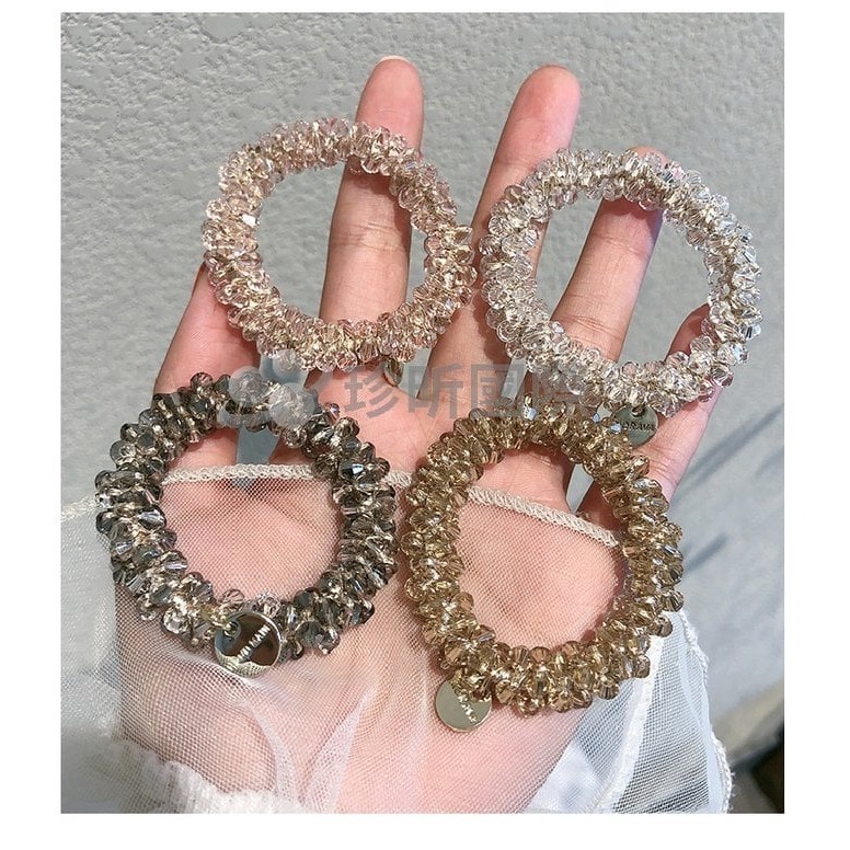 【鑽太100】韓國仙女珍珠髮繩(顏色隨機) 直徑約為6.5cm 髮圈 髮繩 髮飾-細節圖8