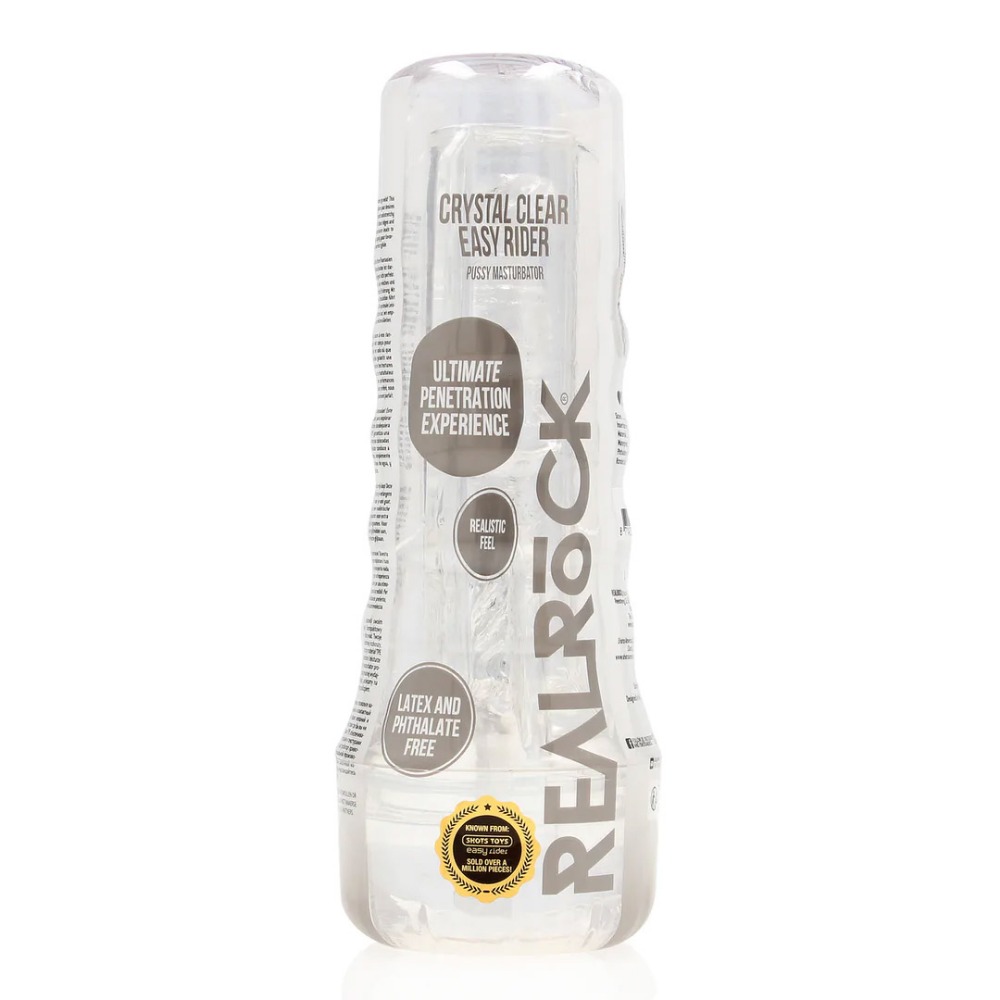 荷蘭 RealRock 緊致吸吮透明嫩穴 可視抽插飛機杯 | 柔軟彈性螺紋凸點摩擦射精中出自慰器自慰套-規格圖1