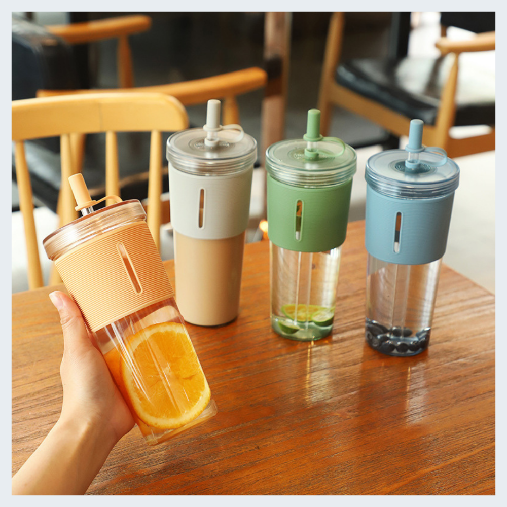 吸管杯 700ml吸管杯 奶茶杯 環保杯 果汁杯 隨身杯 隨行杯 環保隨手杯 吸管飲料杯 防撞手搖杯 防摔杯-細節圖7
