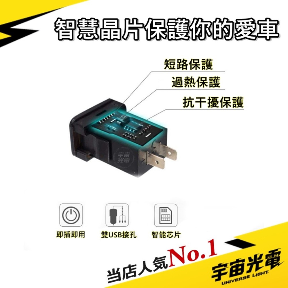 改裝 零件 本田 豐田 4.2A 預留孔 23*33 極速 LED(電壓顯示) USB 充電器 雙孔 車充 手機-細節圖3