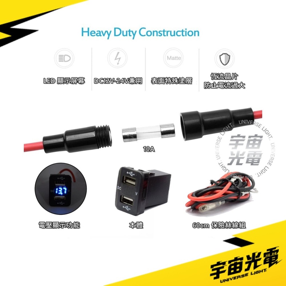 改裝 零件 本田 豐田 4.2A 預留孔 23*33 極速 LED(電壓顯示) USB 充電器 雙孔 車充 手機-細節圖4