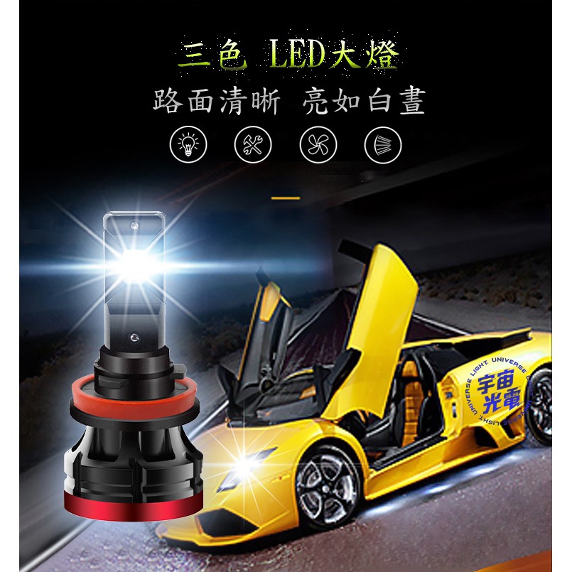 D9S 三色 渦輪風扇 可調焦距H7/H8/H9/H10/H11/9005/9006 LED 頭燈 大燈 汽車 機車-細節圖3
