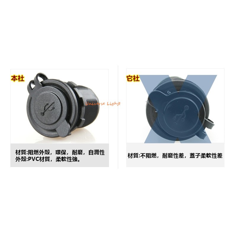 改裝 零件12V-90V 電動車 LED 極速4.2A USB 充電器 機車 雙孔 車充 防水 充電座 崁入 點菸-細節圖4