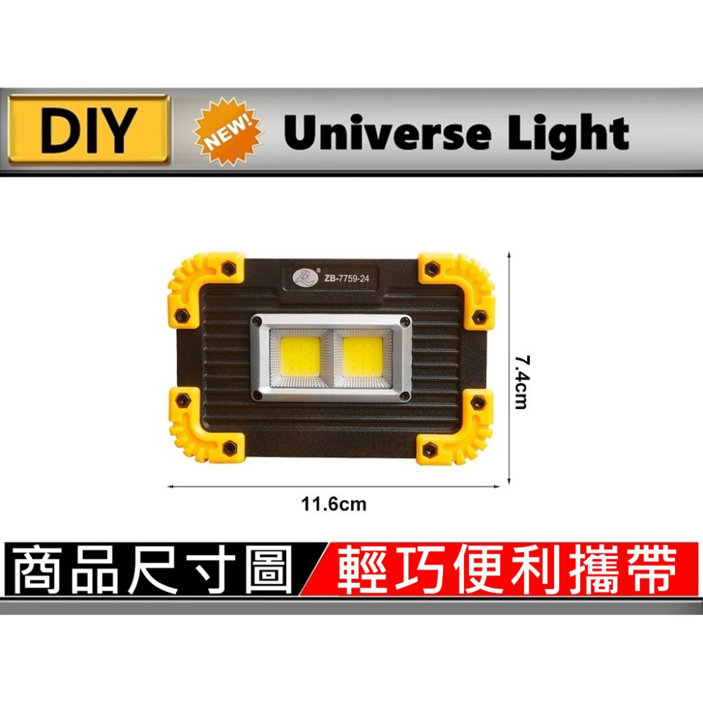 掌上型 LED 工作燈【迷你工作燈】雙COB 燈片.照明燈.露營燈.帳篷燈 掌上型LED工作燈 頭燈 支架 折疊 警示燈-細節圖4