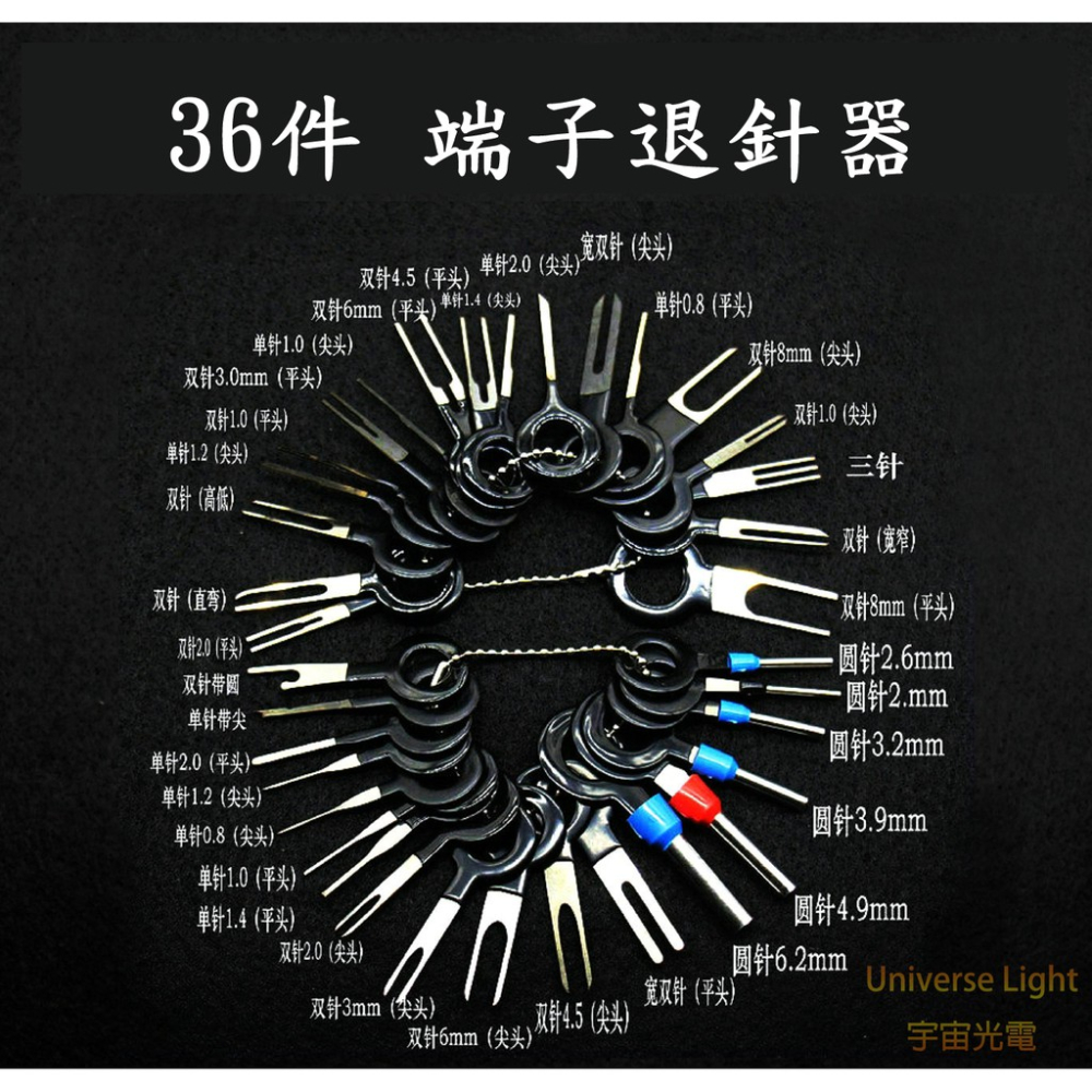 【最新18 or 36件式】退PIN器 退針器 改線 改接頭 方便好用 汽車 機車 端子取出工具 端子退針器 退PIN-細節圖3