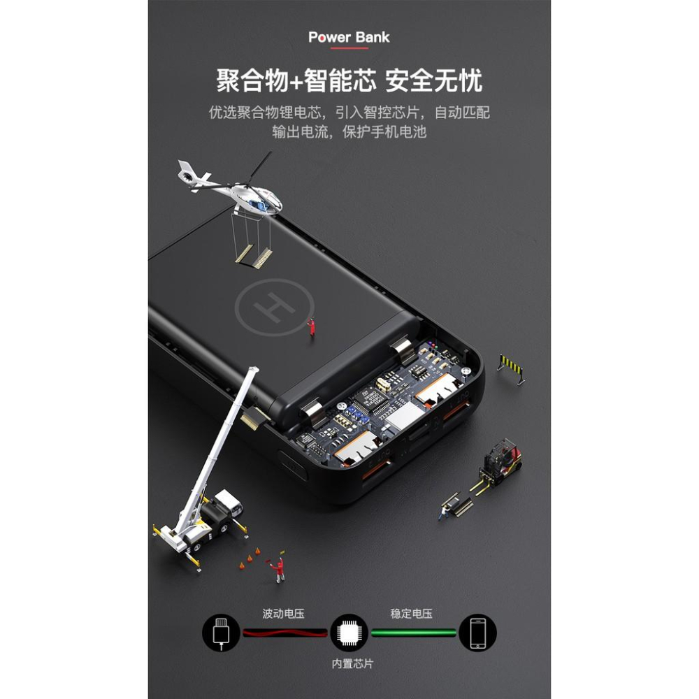 【傻瓜量販】羽博10W 10000mah 超輕行動電源 移動電源 重量205公克 2A輸入輸出 安卓 蘋果 雙usb輸出-細節圖6