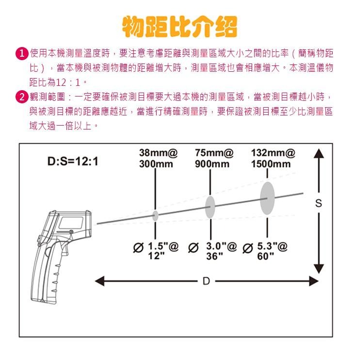 【傻瓜量販】(GM1350)標智紅外線測溫槍 背光-30℃~1350℃測試儀 可調發射率電子儀器 溫度計雷射測溫槍 板橋-細節圖8