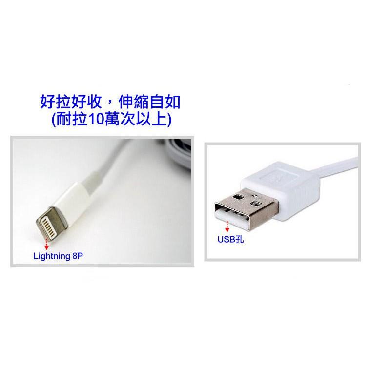 【傻瓜量販】(SS-05)iPhone 小伸縮 傳輸線  蘋果 lightning  充電線-細節圖3