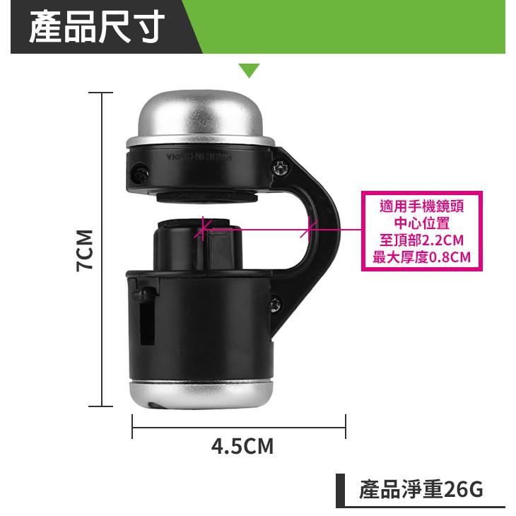 【傻瓜量販】(F904)30倍手機夾子放大鏡 帶LED燈夾式手機顯微鏡 珠寶鑑定 維修拍照 照布鏡 板橋現貨-細節圖2