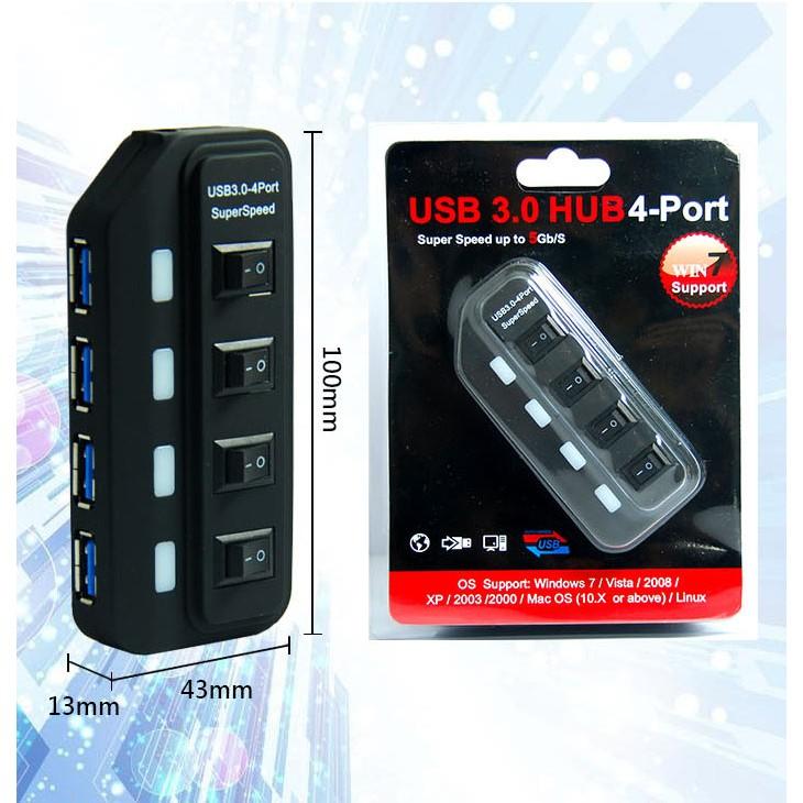 【傻瓜量販】H342 USB3.0 4Port HUB 4孔 獨立開關 平板筆記型電腦 可2TB硬碟 集線器 板橋自取-細節圖6