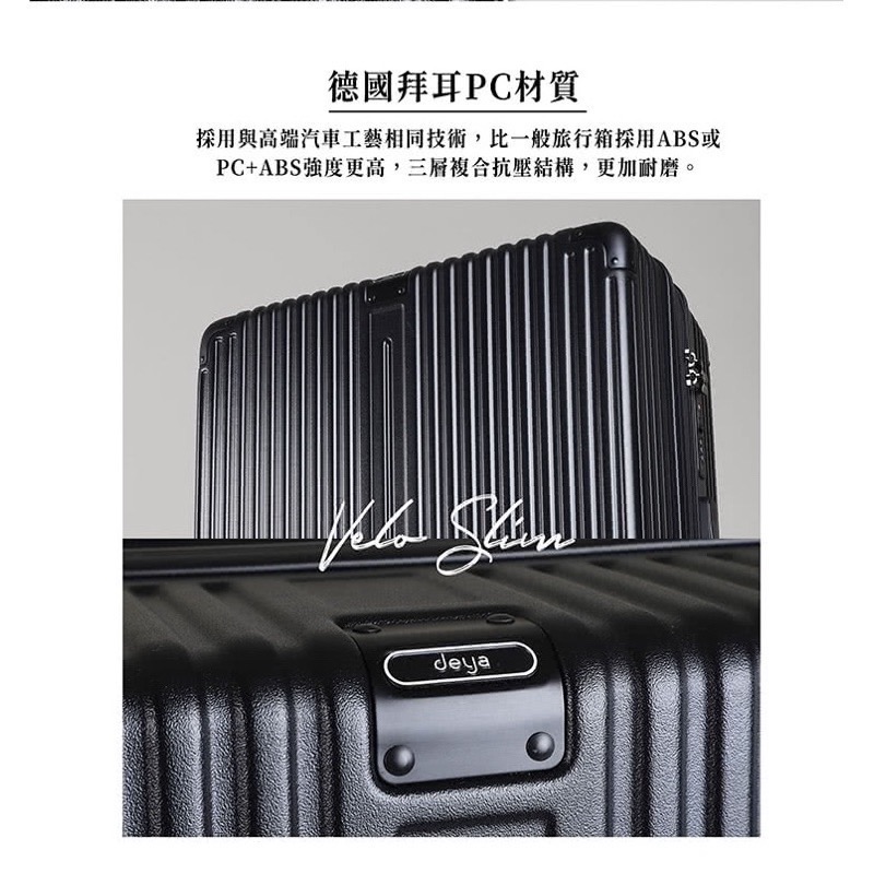 [全新未拆] deya Velo Slim 輕奢時尚流線旅行箱28吋 曜石黑-細節圖4