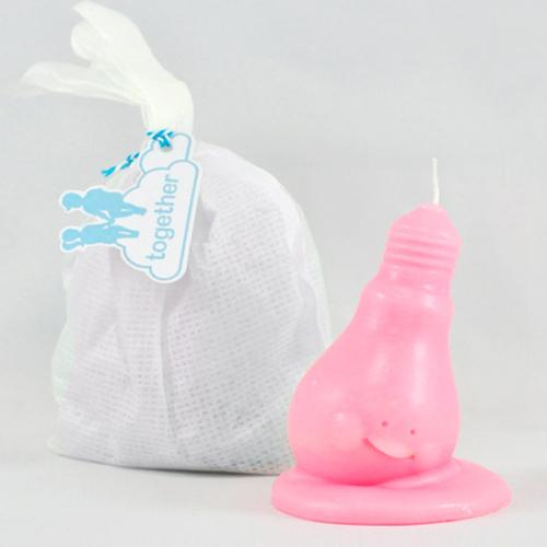 together 趣味造型蠟燭 微笑燈泡君 (粉紅色 戀愛洗澡時光)-細節圖2