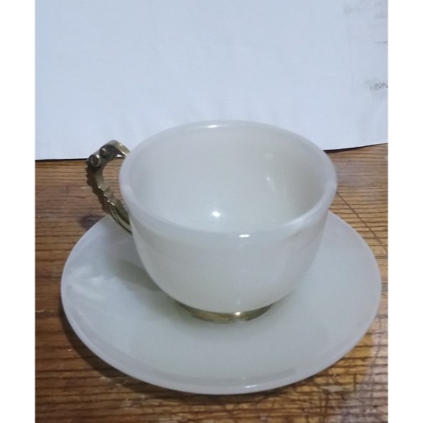 翡翠白顏色杯子 可疊式杯子 高貴杯盤 咖啡杯盤組 6件杯盤組 杯子 盤子-細節圖6